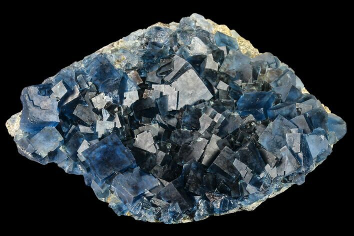 Blue Cubic Fluorite on Quartz - China #112869